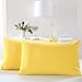 AWLAND Pillowcases Standard Size Pillow Cases Protectors Egyptian Microfiber 19 x 29 inch Bedding Pillow Covers Set of 2 - Yellow