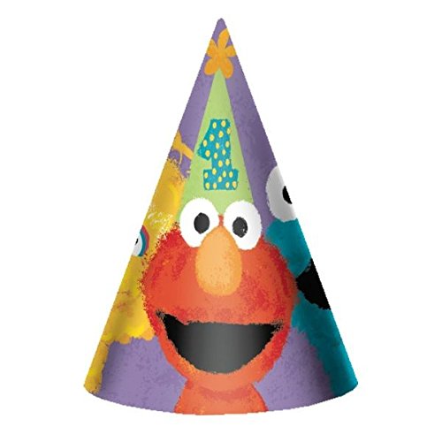 Amscan Sesame Street 1st Birthday Party Cone Hats Party Supplies, 7