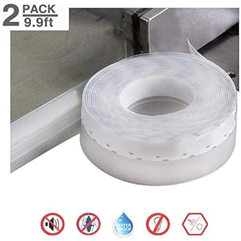 Door Seal Strip/Door Weather Stripping Silicone Bottom Door Seal Soundproof Doors and Windows Weather Stripping Translucence 9.9 Ft1 inch(2 pack Transparent)