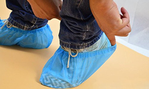 41hXhUkL2eL BESTeck 100 Pack/50 Pairs Anti-Skid Non-Slip Disposable Blue Polypropylene Shoe Covers One-Size Medical Booties Overshoe… - Image 6