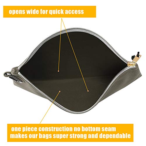 FunOwlet Utility Canvas Zipper Tool Bag Heavy Duty Tools Pouch with