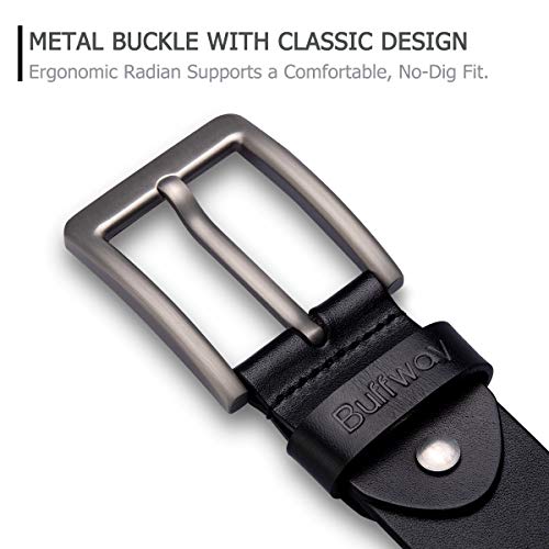 Buffway Mens Belt Heavy Duty Italian Leather Causal Dress Belts for Men with Classic Buckle 56