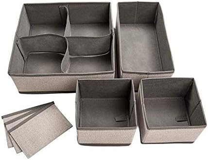 Set Of 4 Organizer Bins With Dividers For Closet Dresser Drawer