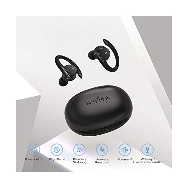 Wireless-Headphones-Running-HolyHigh-Bluetooth-50-Headphones-In-EarTrue-Wireless-Earbuds-Sports-Waterproof-IPX736H-PlaytimeCVC80Hi-Fi-StereoDeep-BassUSB-C-for-Workout Wireless Headphones Running HolyHigh, Bluetooth 5.0 Headphones In-Ear,True Wireless Earbuds Sports Waterproof IPX7,36H…