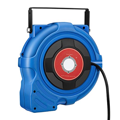 Commercial Extension Cord Reel Heavy Duty Retractable 14AWG x 50' Feet