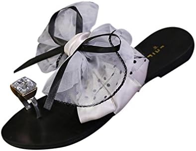 Women Sandals,Ba Zha 👡 2018 Women Flower Bow Flat Heel Slipper Beach Shoes Casual Sandals Indoor Outdoor Flip-Flops Ladies Butterfly-Knot Round Toe Slip-on Low Slides Shoes Size 5-8