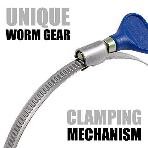 4 Inch Thumb Screw Key Adjustable 304 Stainless Steel Hose Clamps, Pipe Clamp, Worm Gear Clamps, Dryer Vent Clamp, Dust Collection, Automotive, RV Clamp 5 pack (4" Hose Clamp)