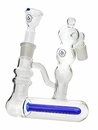 Jelly Joker Bong-Vorkühler mit horizontalem Schlitzdiffusor aus blauem Glas - 18,8 mm, 13,5cm - head&nature Bong-Kollektion
