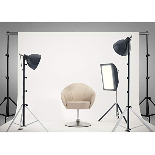 HGMN White Backdrop with Stand, 8.5 x 10 ft Wide Photo Backdrop Stand