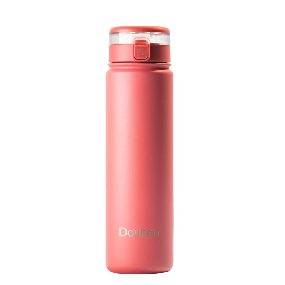 Doulton Taste 2 Water Bottle with Filter Reduction Cartridge | Blush | Insulated Stainless Steel | 580ml Capacity | Reduces Contaminants | Improves Taste & Odour | Filtered Water Bottle
