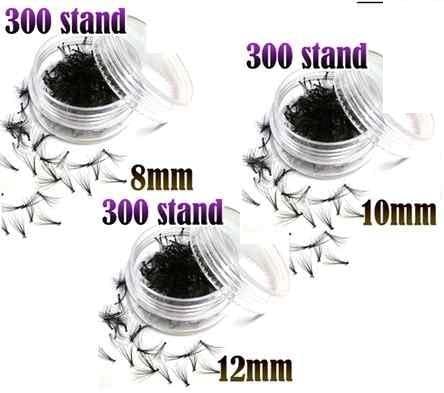 8mm 10mm and 12mm 300 each pot Individual Eyelash Extension False Eye Lashes Cluster Flare