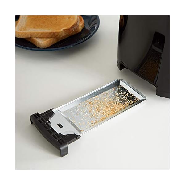 VonShef-Black-Toaster-Compact-2-Slice-Toaster-with-Browning-Control-Defrost-Reheat-Function-Removable-Crumb-Tray-Cord-Storage-Non-Slip-Feet-Portable-Easy-to-Use-with-7-Toasting-Levels-900W VonShef Black Toaster - Compact 2 Slice Toaster with Browning Control, Defrost & Reheat Function Removable Crumb Tray…