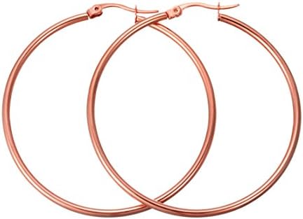 Calors Vitton Fashion Jewelry Stainless Steel Round Large Hoop Earrings Rose Gold 70mm