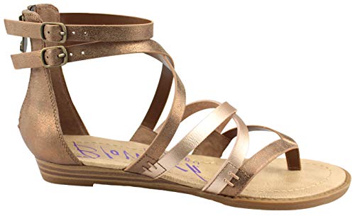 Blowfish Women's Bungalow Wedge Sandal, Mars/Rosegold, 10 M US
