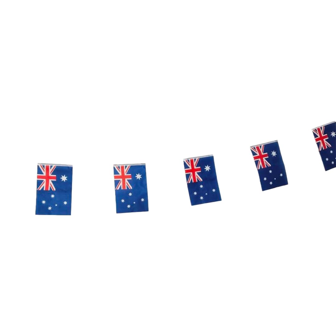 Australia Flag 40 Pcs Australia Flag Garland AuAustraliastria 11.4M Bunting Australia National Flag 14x21cm for Garden Bars Decorations (Australia)
