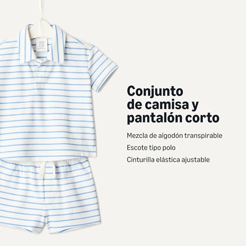 Amazon Essentials x Sofia Grainge Baby-Kids Cotton Pique Short Sleeve Shirt and Shorts Set