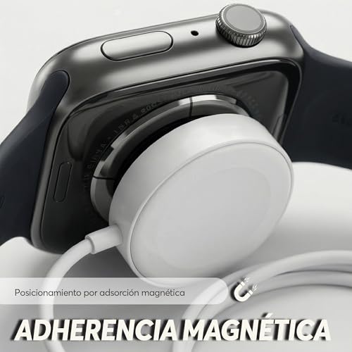 Archy Cargador para Apple Watch Magnetico Entrada Tipo C 2.5W Alta compatibilidad Series 1-9 SE Carga Rapida Y Proteccion de bateria Protege sobre Corriente y limita Temperatura Dispositivo (Blanco)
