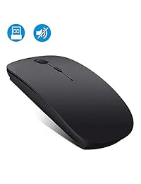 Ratón inalámbrico recargable, ratón de computadora, ratón silencioso 2,4 G, ratón óptico portátil de oficina con receptor USB, 3 niveles DPI ajustables para portátil, Mac, MacBook, portátil, PC, ordenador