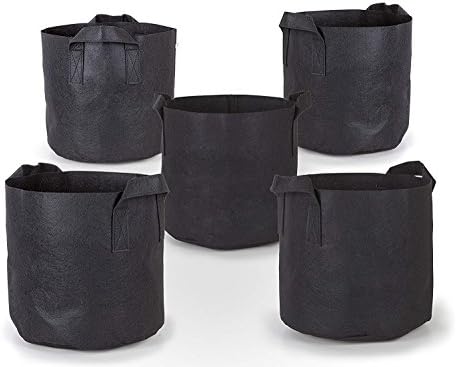 DaBenXiang 5-Pack 3 Gallon Grow Bags/Aeration Fabric Pots with Handles (3 Gallon)