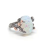 Ginger Lyne Collection Henrietta Elven Tree Branch Setting Oval Shape Simulated Fire Opal Ring