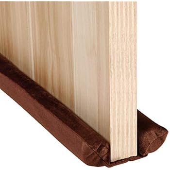 VERGILIUS Under Door Draft Stopper,Improved Adjustable Double Draft Noise Blocker Sweep for Sound Dust Proof (Coffee)