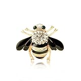 HuntGold 1 PC New Fashion Women Delicate Little bee Crystal & Rhinestone Pin Brooch Black