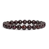 Natural A Grade Red Garnet Gemstone 8mm Ball Beads Stretch Bracelet 7