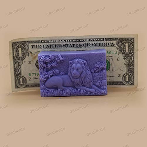 Rectangle Lion Craft Art Silicone Soap Mold Craft Molds DIY Handmade soap molds - Thumbnail 4