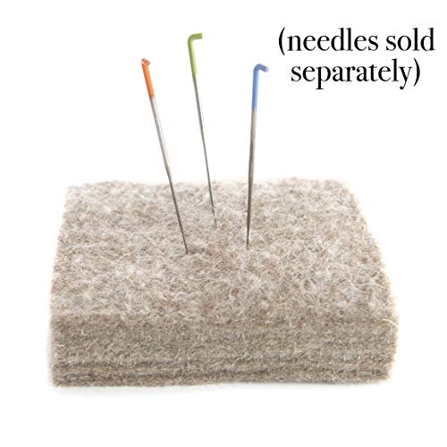 Felting Needle Cushion, 4 x 4 x 1 inch, Needle Storage, Travel Pad, 100% Pure Wool
