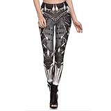 F style Womens 3D Printed Seamless Character Stretch Leggings High Waist Slim Pencil Pants