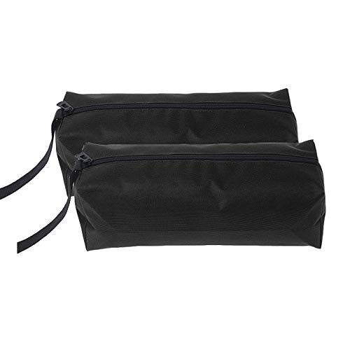 SUPERTOOL 2 Pack Tools Organizer Pocket Canvas Small Tool Bag Multi-Purpose Heavy Duty Tool Pouch Tote Bags with Hanging Loop for Wrenches, Screwdrivers, etc (L, Black)