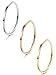 LOYALLOOK 1mm Stainless Steel Women's Plain Band Stacking Midi Rings Comfort Fit Wedding Band Ring (A:Flat 3pcs(white+gold+rose), 6)