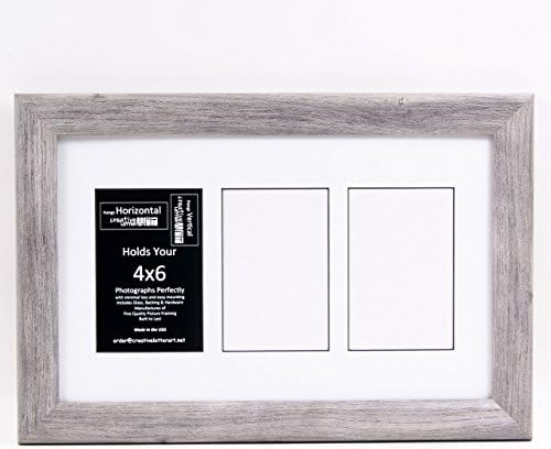 Creative Letter Art Collage 3-4x6 Opening Driftwood Picture Frame with Full Strength Glass and 10x16 White Mat