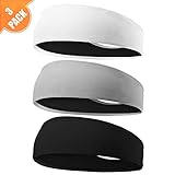 EasYoung Headbands for men, 3 pack Guys Workout Sweatbands Sport Headbands for Running, Crossfit, Working Out and Performance Stretch Workout Hairbands, Moisture Wicking Versatile Headbands Fits All