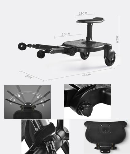 LBOYLOVE® Stroller Board,Universal Stroller Board with Detachable Seat,Buggy Board Suitable for Most Brands of Strollers, Universal Prams Accessories for Children from 2-6 Years (25 kg)