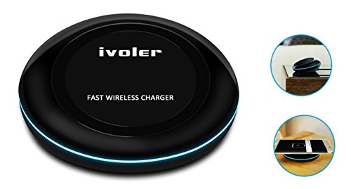 iVoler Qi Fast Wireless Charger Charging Stand Pad for Samsung Galaxy Note 5/S7/S7 Edge/S6 Edge + and All Qi-Enabled Devices [Adaptive Fast Charger NOT Included]
