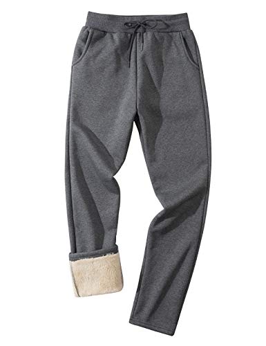 Gihuo men's winter fleece pants sherpa lined sweatpants active running jogger pants Clearance