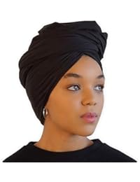African Head Wraps For Women - Hair Scarf & Stretch Jersey Turban Tie - Long, Soft & Breathable Urban Headwrap