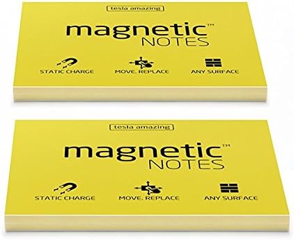 Brand New! MAGNETIC NOTES M (Stick without Any Adhesive, Stick to Any Surface) Eco-Friendly Material Self-Stick Notes Memo Note Paper Post It M-size (3.9x2.9-inch) 100Sheet *Yellow Color (2EA)