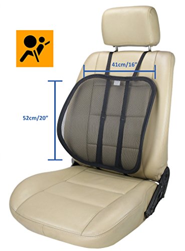 UPC 813790025227, ObboMed® SM-7400B Extra-Large Adjustable Breathable Lumbar Mesh Support Seat Cushion for Posture Correction, 20” x 16” x 4”-8”, Special Fitting (Vertical or Horizontal), for Car/ Office/ Home (Black)