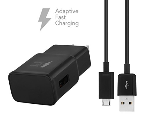 BlackBerry Priv Charger Micro USB 2.0 Cable Kit by TruWire { Wall Charger + Micro USB Cable} True Digital Adaptive Fast Charging uses dual voltages for up to 50% faster charging!