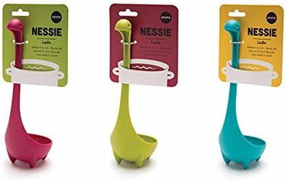 Nessie Ladle in Turquoise, Lime green and Fushia, Stand up kitchen spoon 3 Pack!!