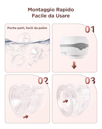 Haokoo Portable Wearable Electric Breast Pump, 201g Lightweight Baby Electric Milk Puller for Home/Travel/Work, Quick Installation 5s, 3 Modes and 12 Levels, BPA Free, 2 Pieces