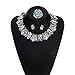 Zhenhui 3 Pieces Bling Crystal Necklace and Earrings Jewelry Set for Women 6 Colors Available
