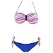 JingQi Womens Halter Push Up Stripe Bow Bandeau Bathing Suit Bikini