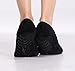 Pembrook Fuzzy Soft Coral Fleece Slippers – Black - Medium (7-8) – Ballet Style with Non-Skid Sole – Faux Shearling Lining - Great Plush Slip On House Slippers for Adults, Women, Girls