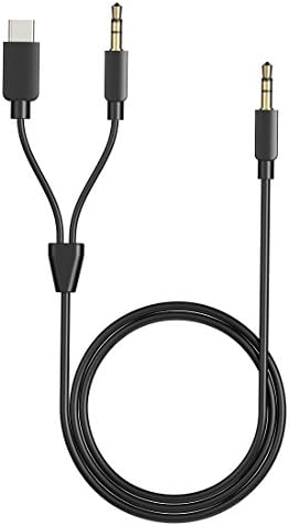 Type C to 3.5mm Headphone Audio Adapter, USB-C and 3.5mm stereo speaker cable, Parallel World USBC to 3.5mm DAC 16/24-bit 192K Sampling Rate HI-FI Audio for Google Pixel 2 (3.5mm plug 6FT, Black)
