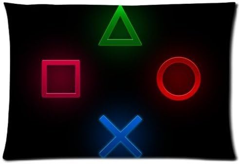 PlayStation Button Pillow Cover Design Zippered Pillowcase Personalized Throw Pillowcases Decorative Sofa Or Bed Pillow Case Cover 20*30 inches(2 Sides)
