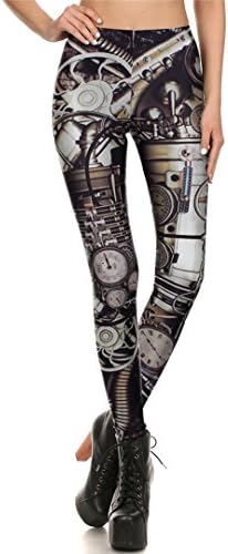 Mechanical Dial Exercise Steampunk 3D Printing Summer Equipment Slim Women Leggings WM-KDK-72002 XL
