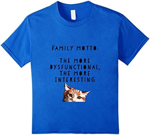 unisex-child Dysfunctional Family meets Cat Lovers Tshirt 6 Royal Blue